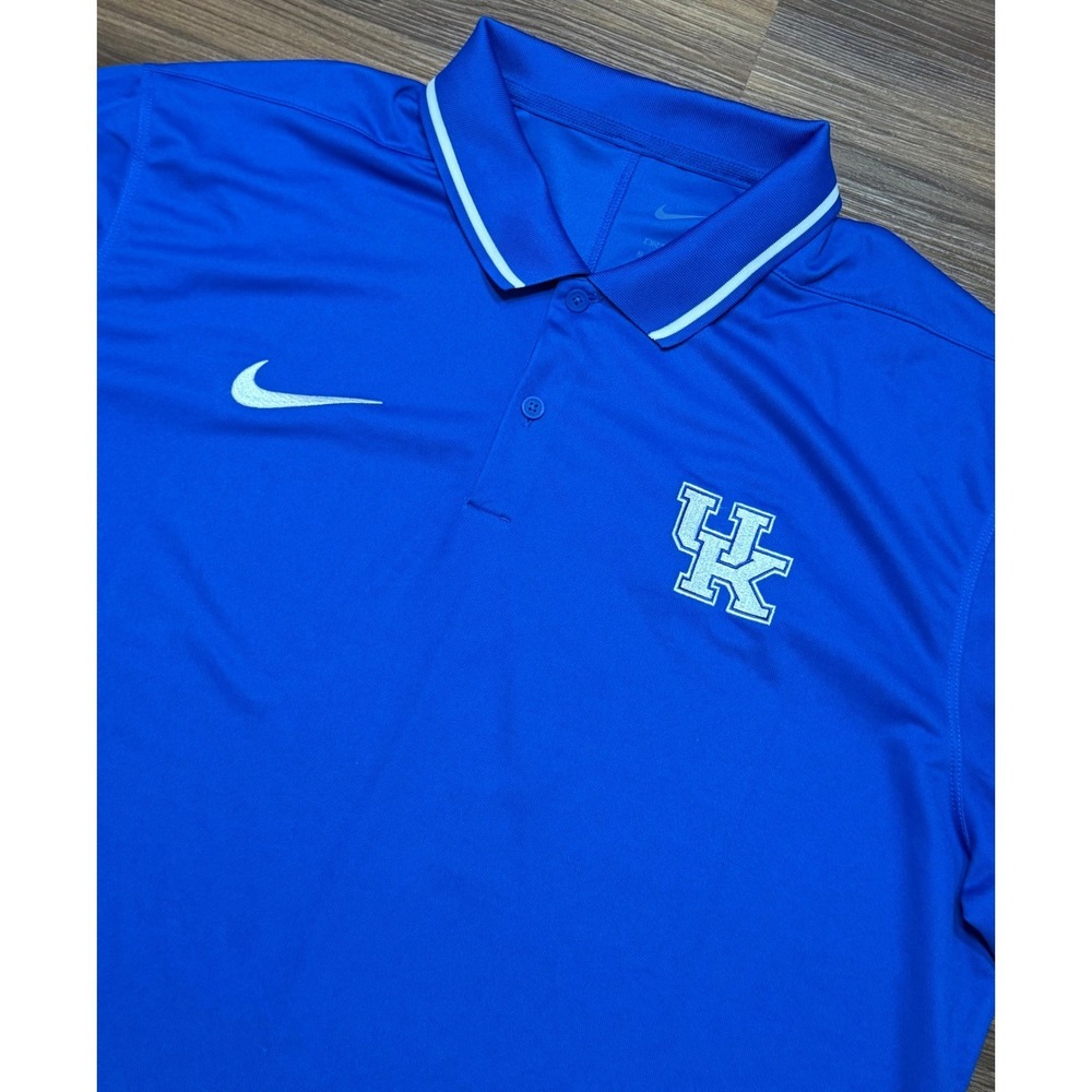 Nike Kentucky Wildcats NCAA Dri-FIT Performance Polo Shirt Mens Sz XL Blue